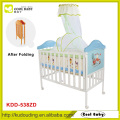 Factroy NEW Children Product Foldable Baby Cot One Single High Pole Mosquito Net and Thick Mattress Baby Crib